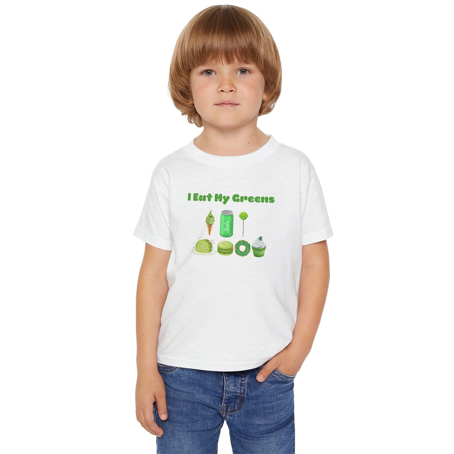 Cute Toddler T-Shirt with 'I Eat My Greens' Design, Fun Kids Apparel, Healthy Living Gift, Summer Wear, Playdate Outfit