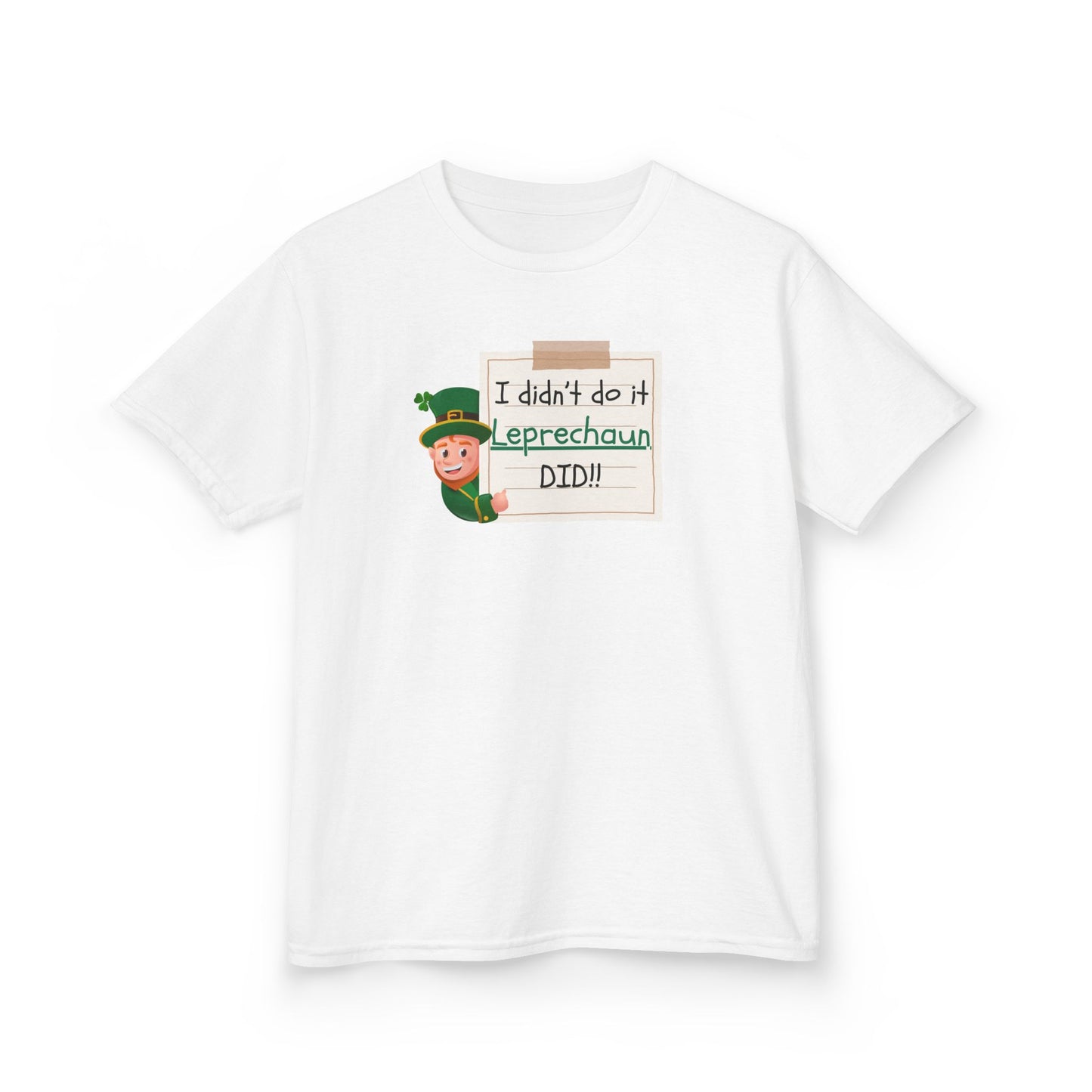 Kids Tee, Leprechaun Did It Funny T-Shirt, St Patricks Day, Lucky Charm Clothing, Irish Gift, Cute Children's Shirt