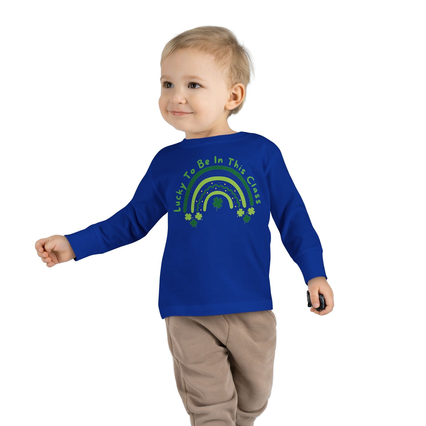 Toddler Long Sleeve Tee, Lucky to be in this class, green rainbow, st patrick's day, Kids St. Paddy's Day Shirt, Irish Pride Child Top,