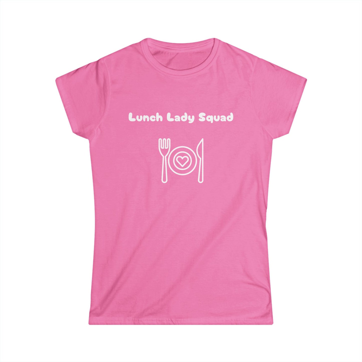 "Lunch Lady Squad" white, Women's Softstyle Tee