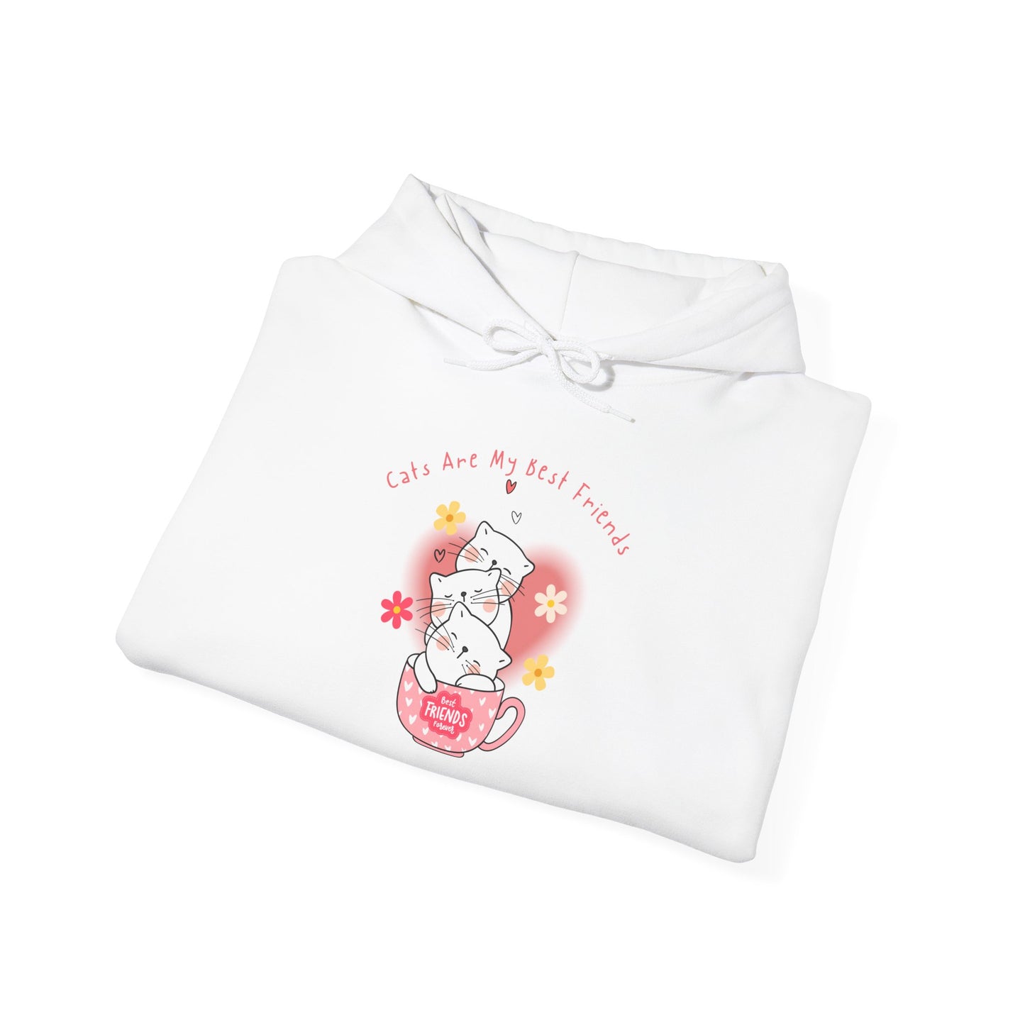 "Cats Are My Best Friends" Hooded Sweatshirt
