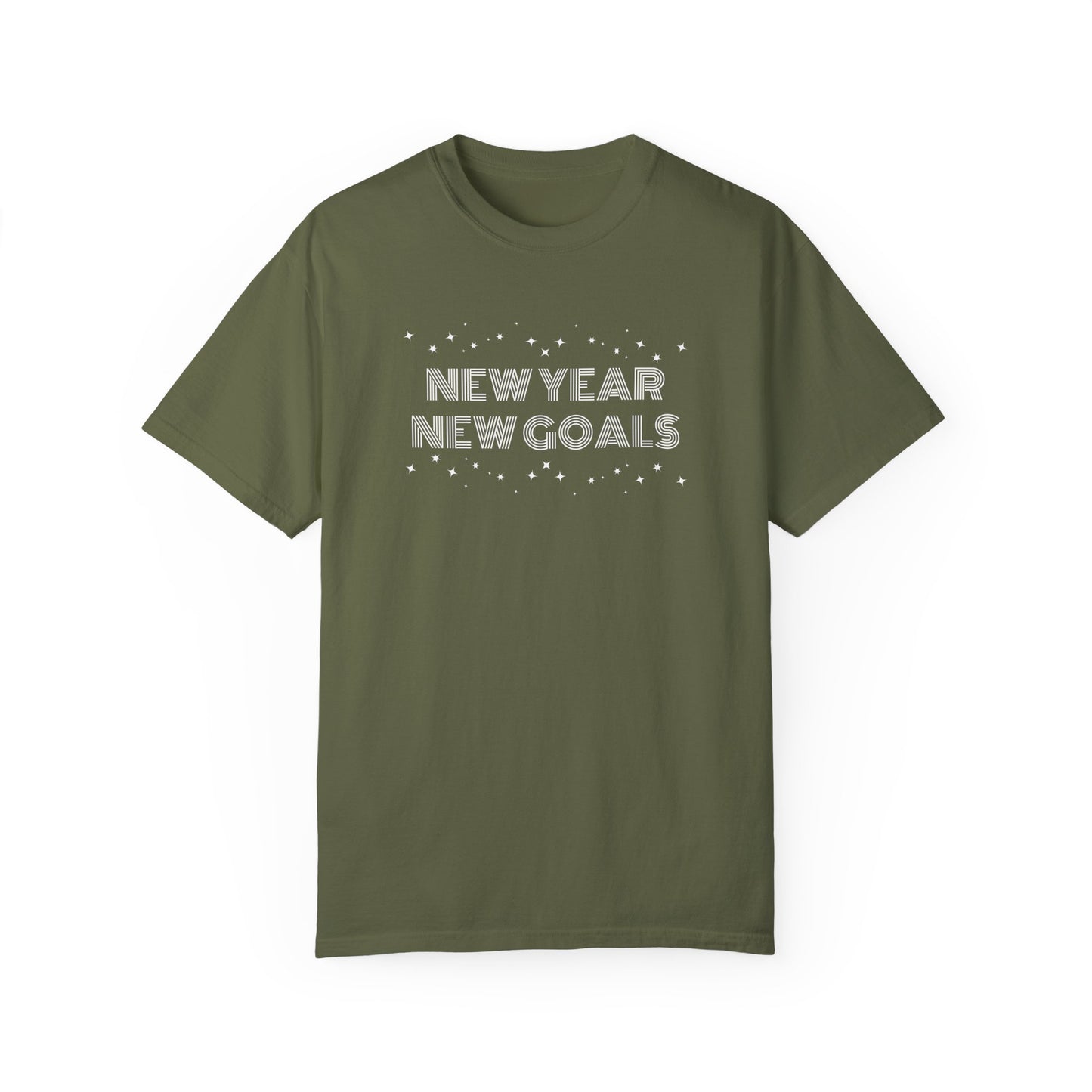 New Year New Goals Unisex T-shirt, Mens Womens Tee Shirt, Simple Lettering, Holiday Gift, New Year Resolution Top