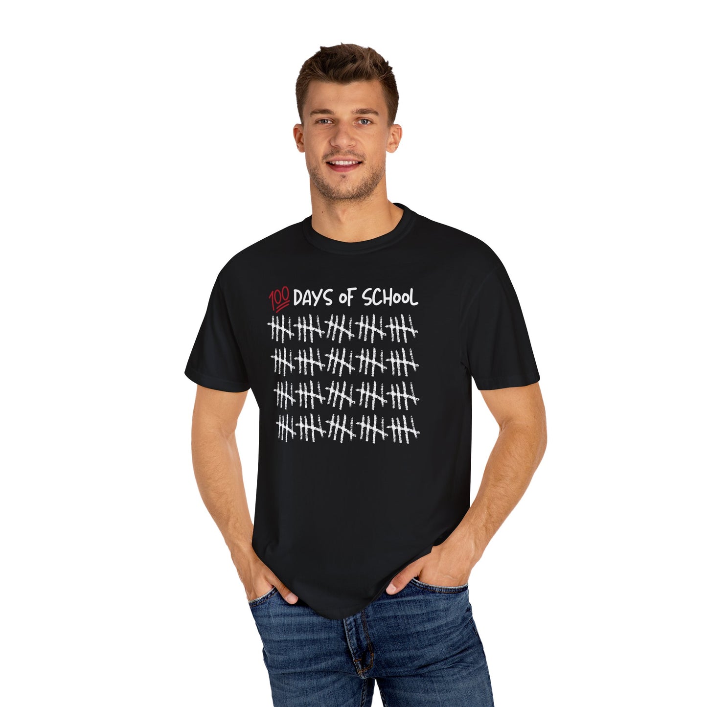100 Days of School Unisex Garment-Dyed T-shirt, School Milestone Tee, Teacher Shirt, Back to School Gift, It's Not Over Yet Shirt