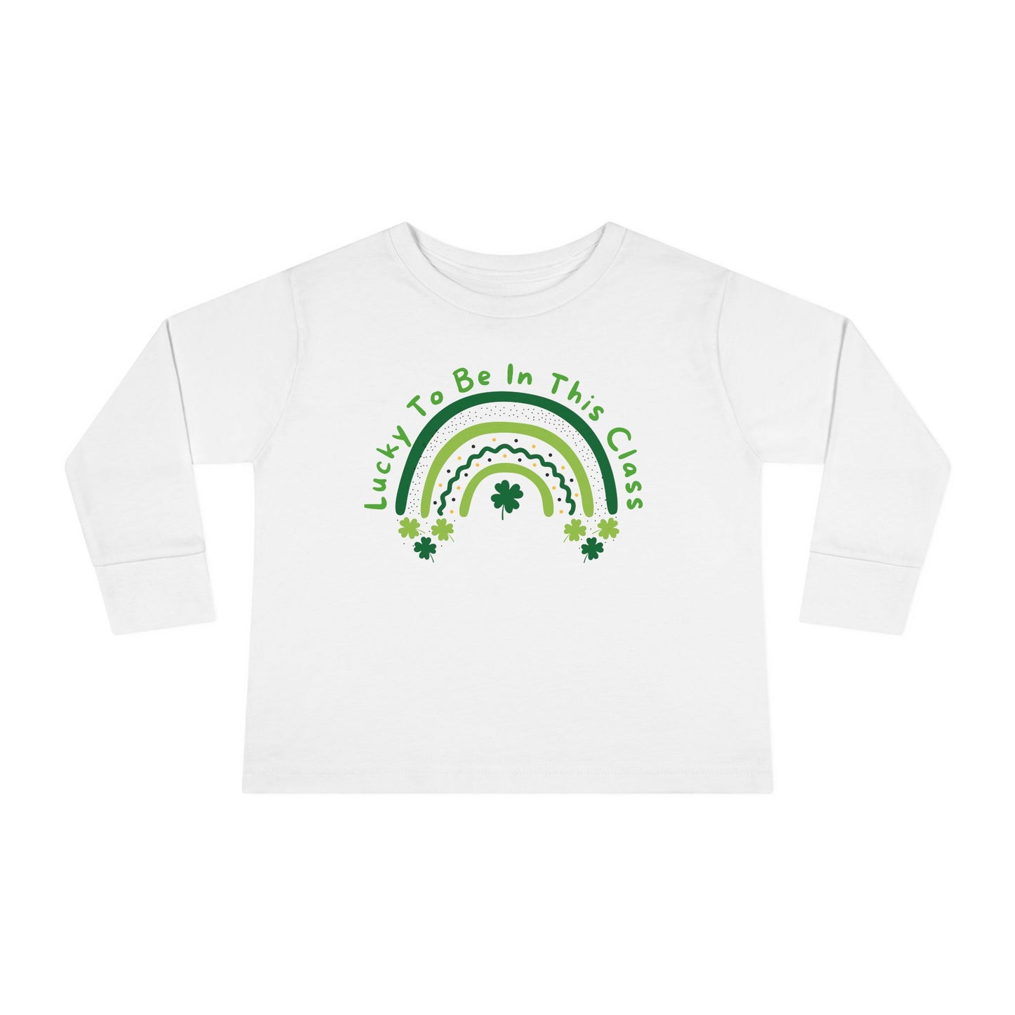 Toddler Long Sleeve Tee, Lucky to be in this class, green rainbow, st patrick's day, Kids St. Paddy's Day Shirt, Irish Pride Child Top,