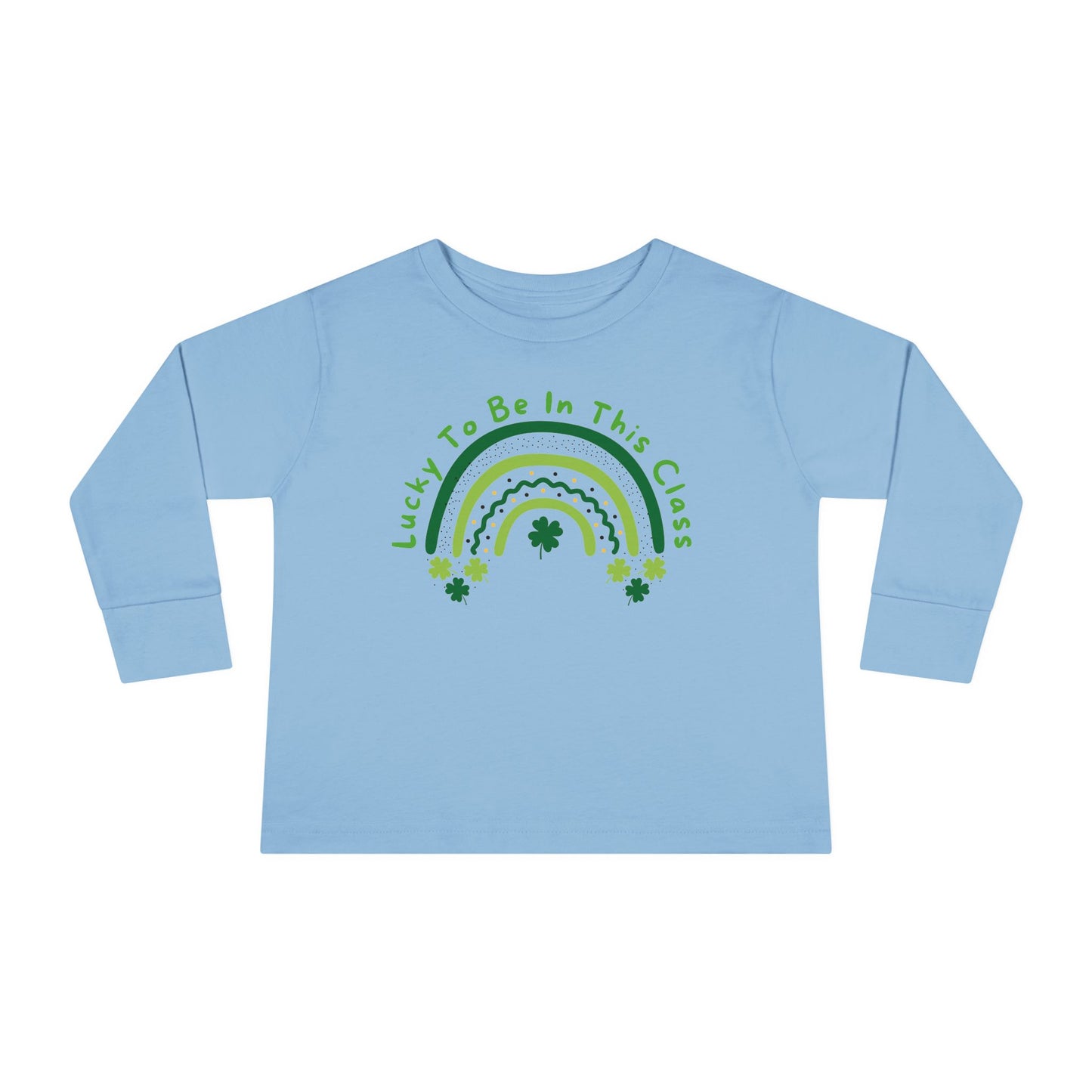 Toddler Long Sleeve Tee, Lucky to be in this class, green rainbow, st patrick's day, Kids St. Paddy's Day Shirt, Irish Pride Child Top,