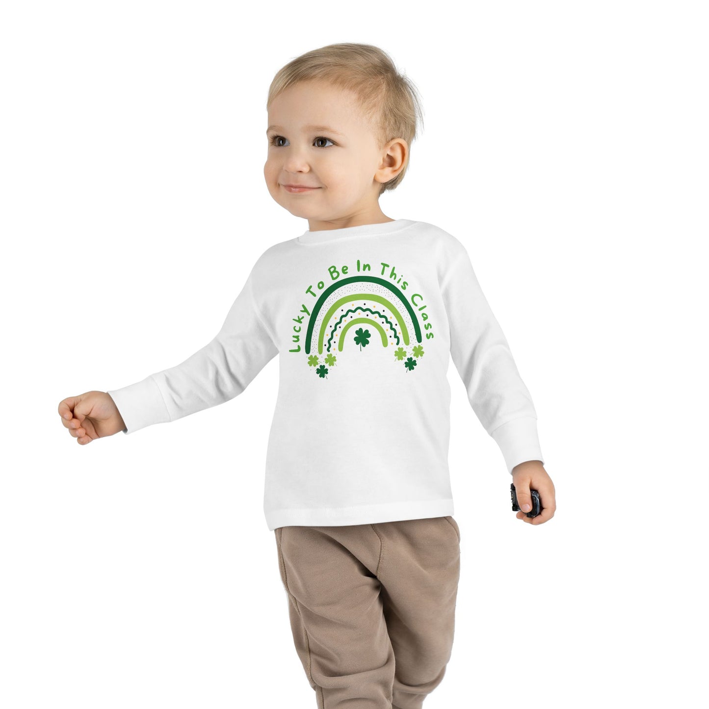 Toddler Long Sleeve Tee, Lucky to be in this class, green rainbow, st patrick's day, Kids St. Paddy's Day Shirt, Irish Pride Child Top,