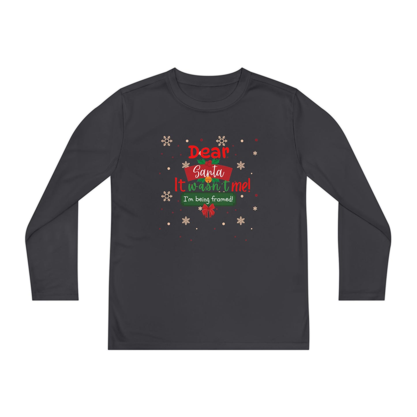 Christmas Long Sleeve Tee, Funny Santa Quote Shirt, Holiday Humor Apparel, Kids Xmas Gift Top, Festive Youth Tee, Long-Sleeve