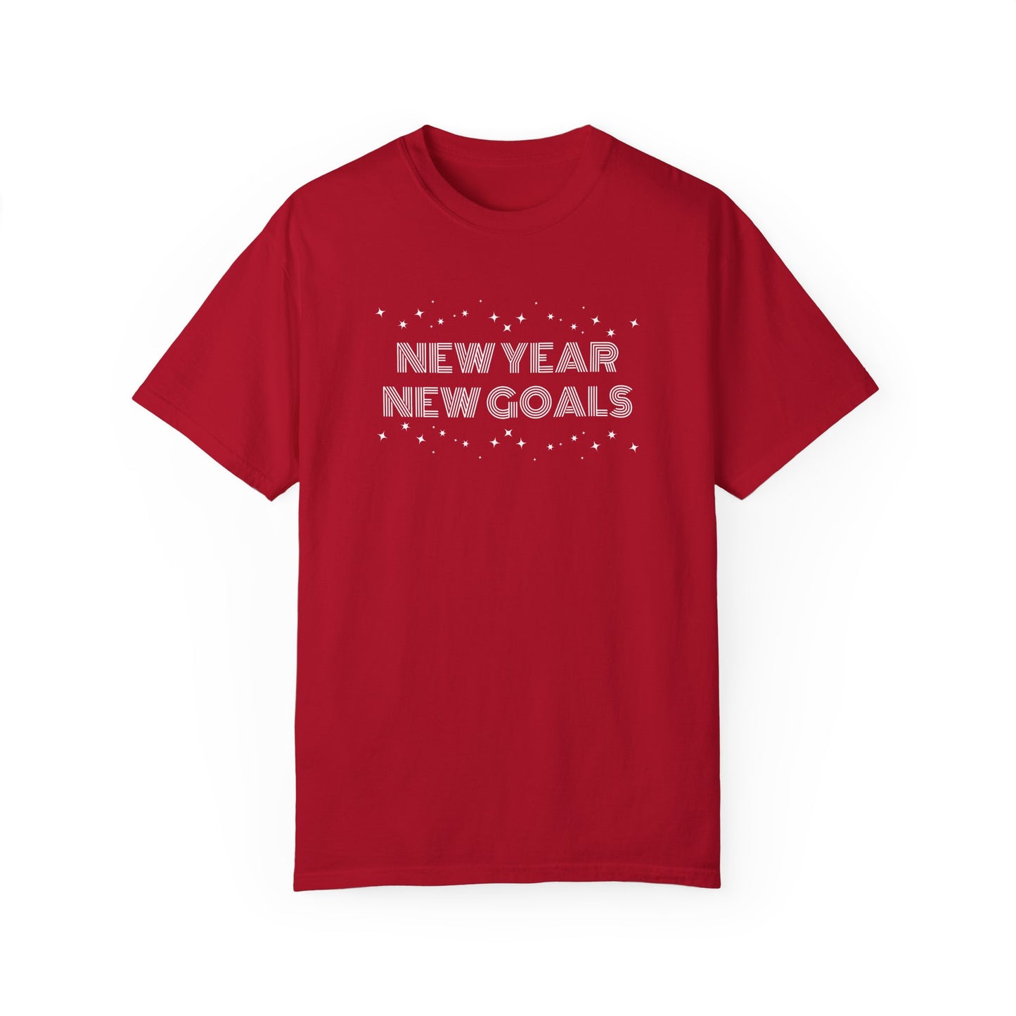 New Year New Goals Unisex T-shirt, Mens Womens Tee Shirt, Simple Lettering, Holiday Gift, New Year Resolution Top