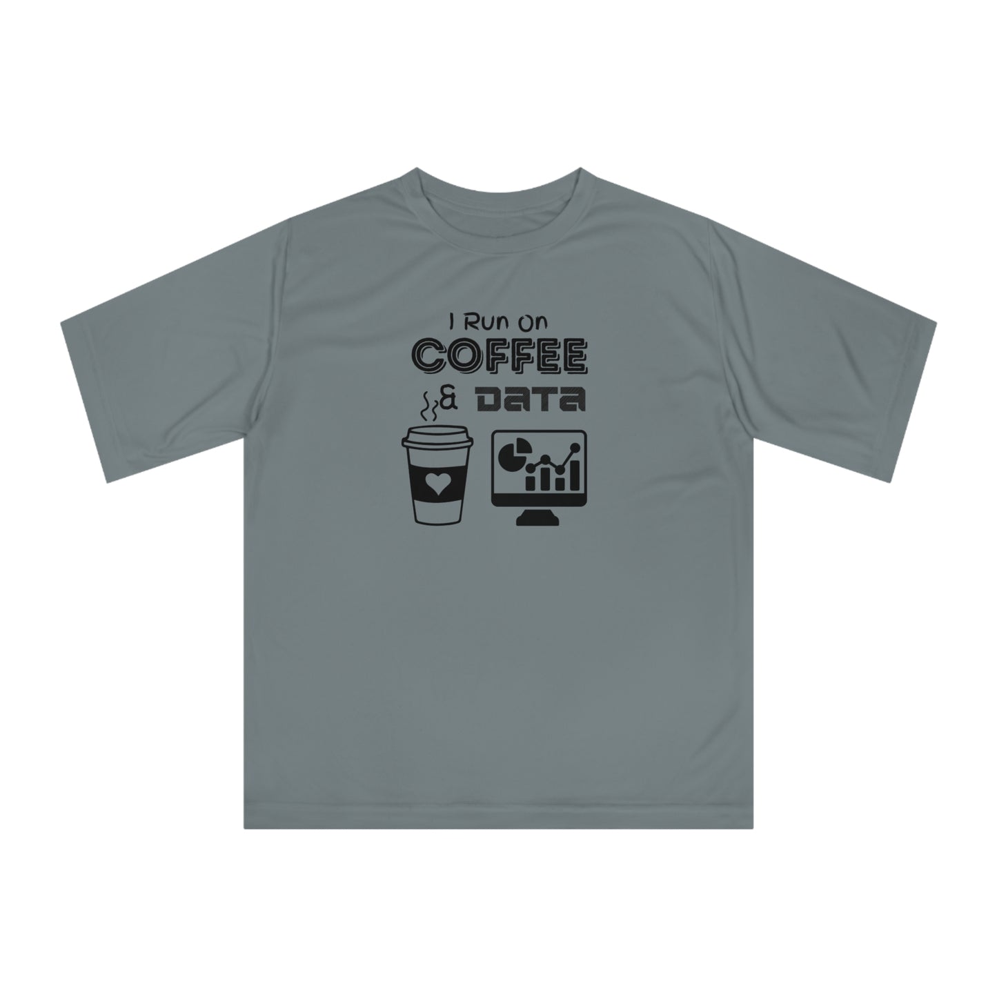 "I Run On Coffee And Data" Unisex Zone Performance T-shirt