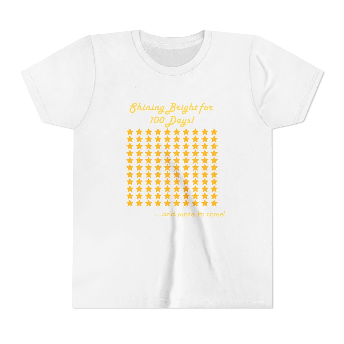 Youth Tee, Shinning Bright for 100 Days, and more to come, Kids Tshirt, Children Shirt, Star Design, Positive Vibes, Youth Clothing