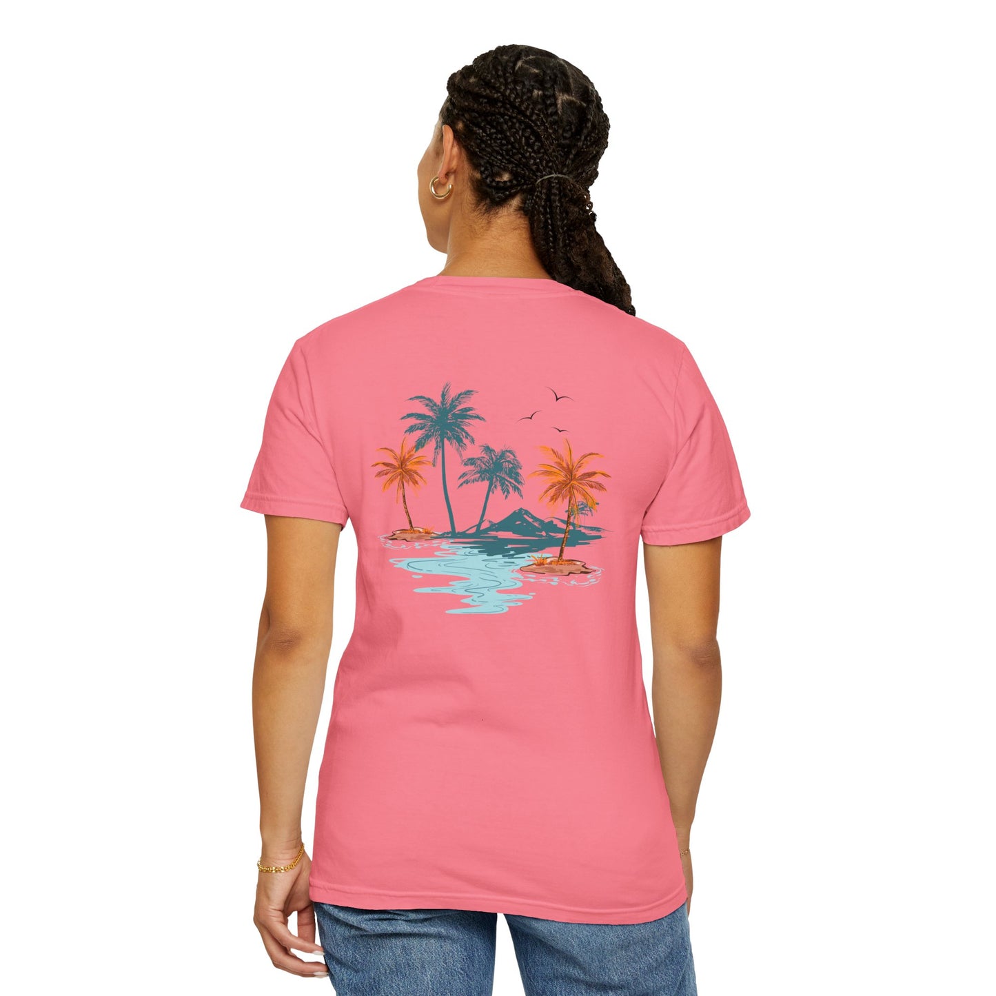 Tropical Island Unisex T-Shirt, Relaxed Fit Beachwear, Summer Vibes, Vacation Essential, Gift for Nature Lovers