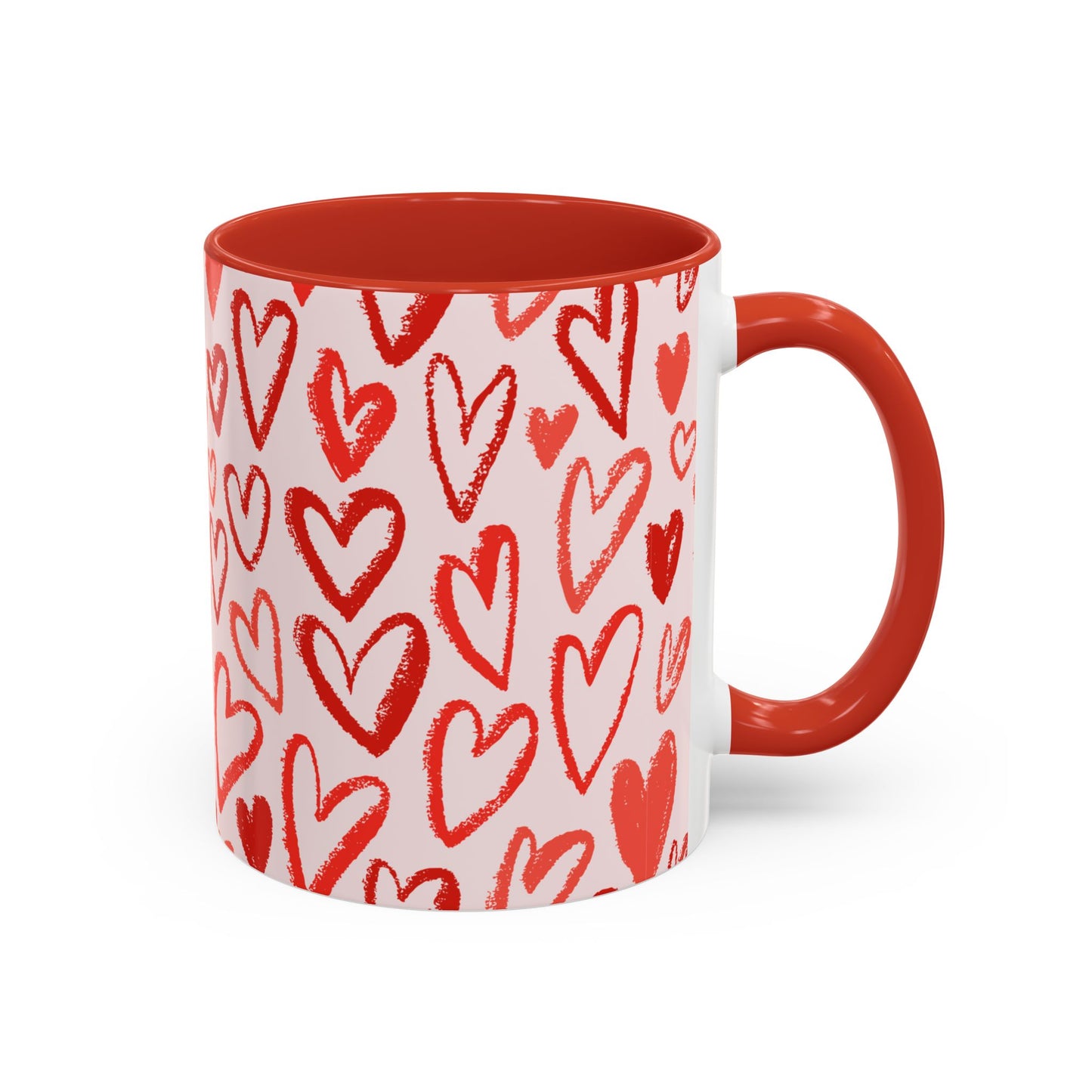Coffee Mug Valentine's Day Hearts All Over Print 11, 15oz