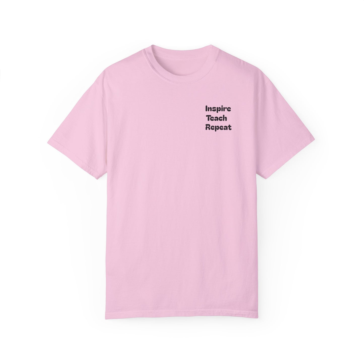 Garment-Dyed T-shirt with 'Inspire, Teach, Repeat' Typography