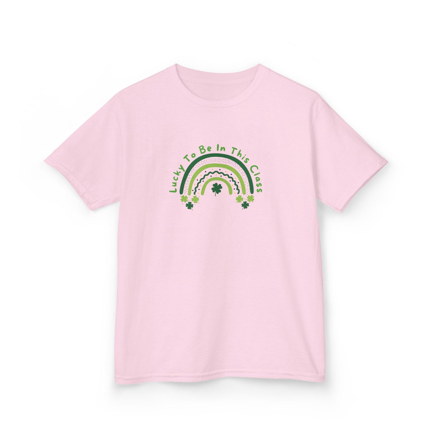 Kids Tee, Lucky to be in this class St Patrick's Day t shirt, green rainbow, youth shirt, children's clothing, holiday shirt, school shirt,