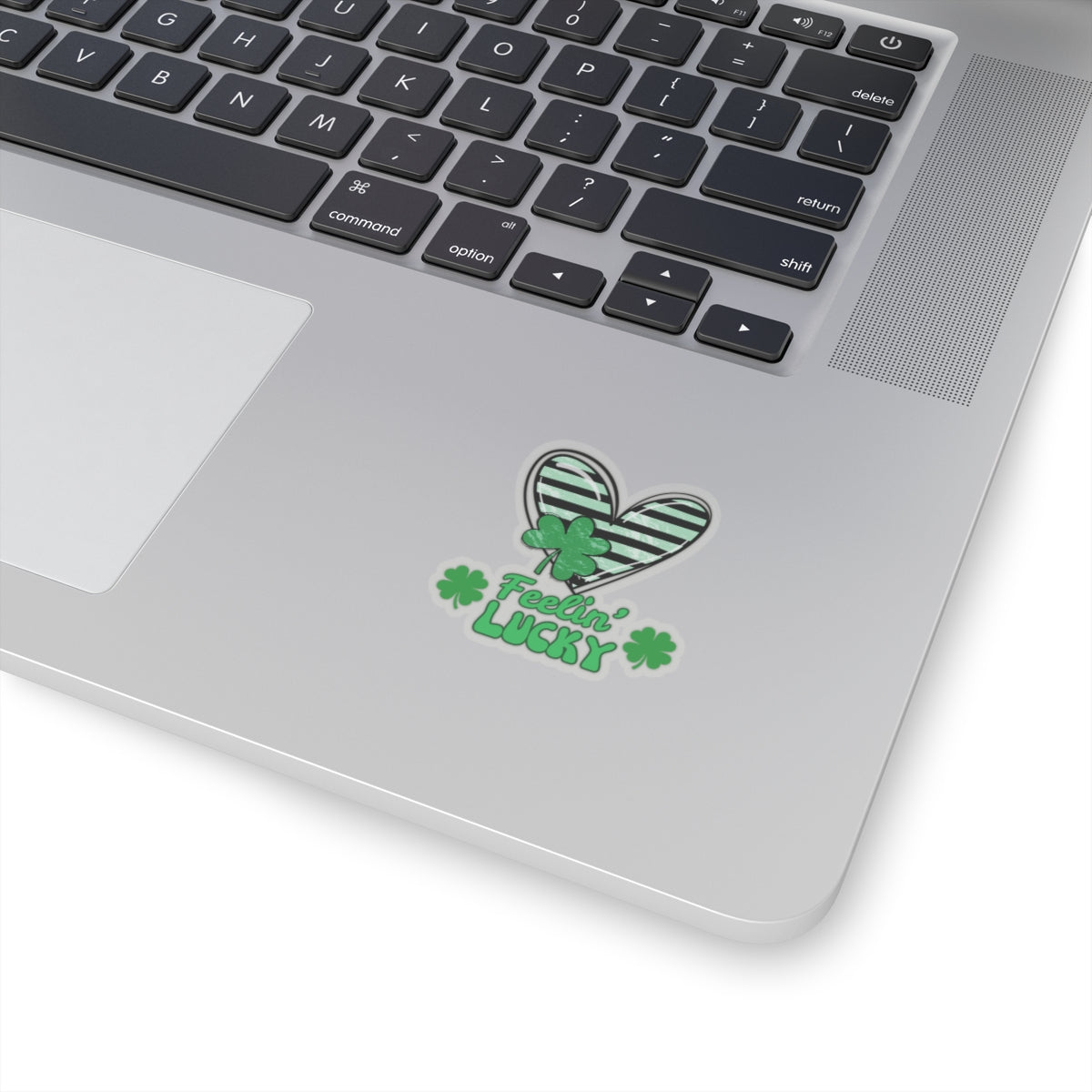 Kiss-Cut Stickers, Feeling Lucky with green striped heart - Fun Shamrock Sticker, St. Patrick's Day Decal, Good Luck Gift, Irish Vibes