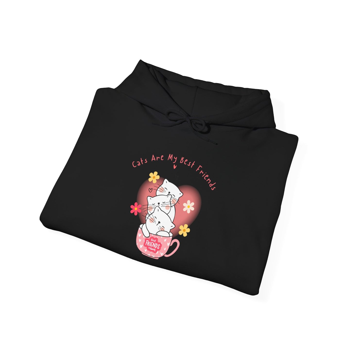 "Cats Are My Best Friends" Hooded Sweatshirt
