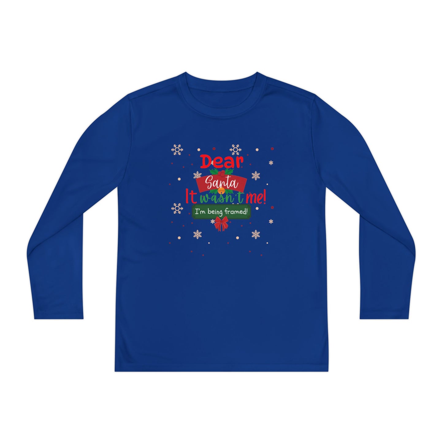 Christmas Long Sleeve Tee, Funny Santa Quote Shirt, Holiday Humor Apparel, Kids Xmas Gift Top, Festive Youth Tee, Long-Sleeve