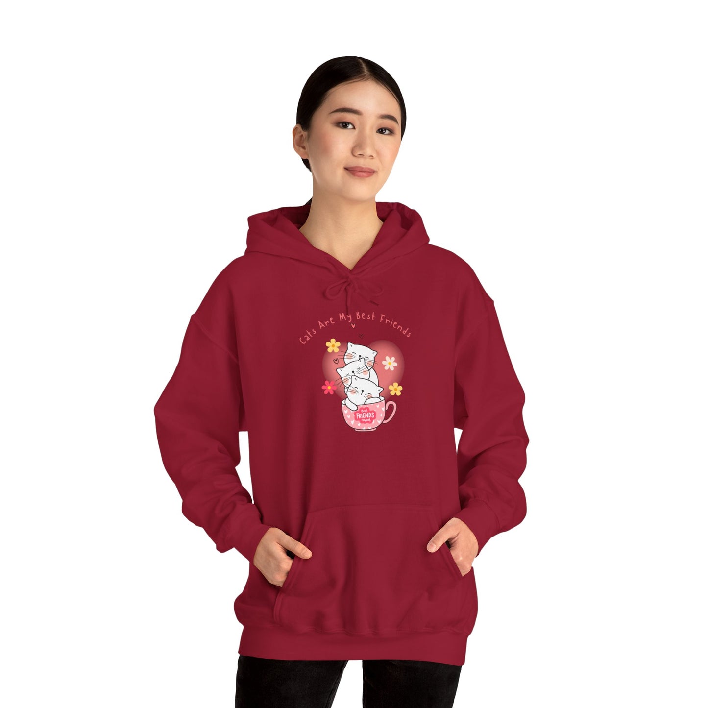 "Cats Are My Best Friends" Hooded Sweatshirt