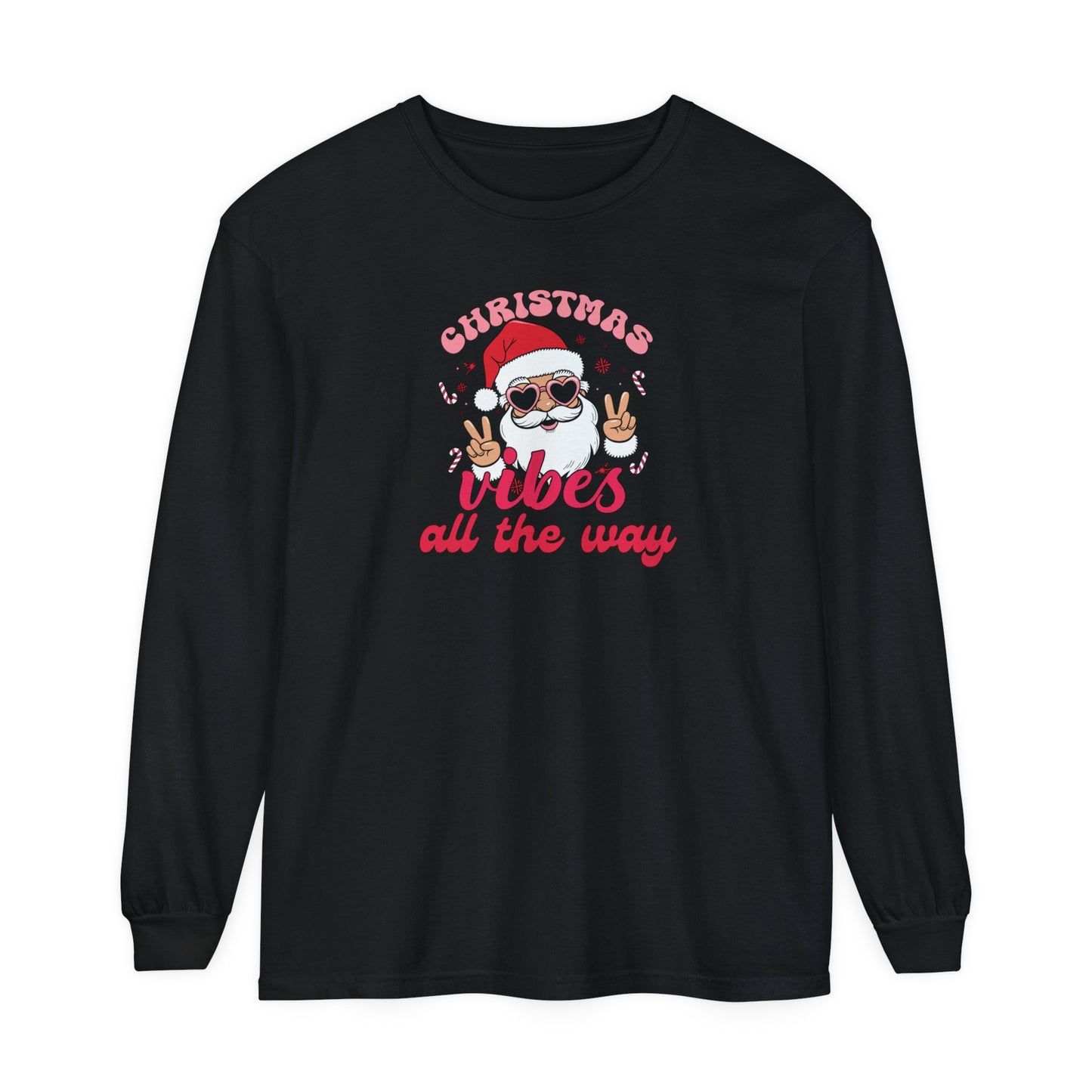 Christmas Vibes Unisex Long Sleeve T-Shirt, Holiday Season Tee, Festive Christmas Shirt, Xmas Spirit Top, Seasonal Long Sleeve Shirt