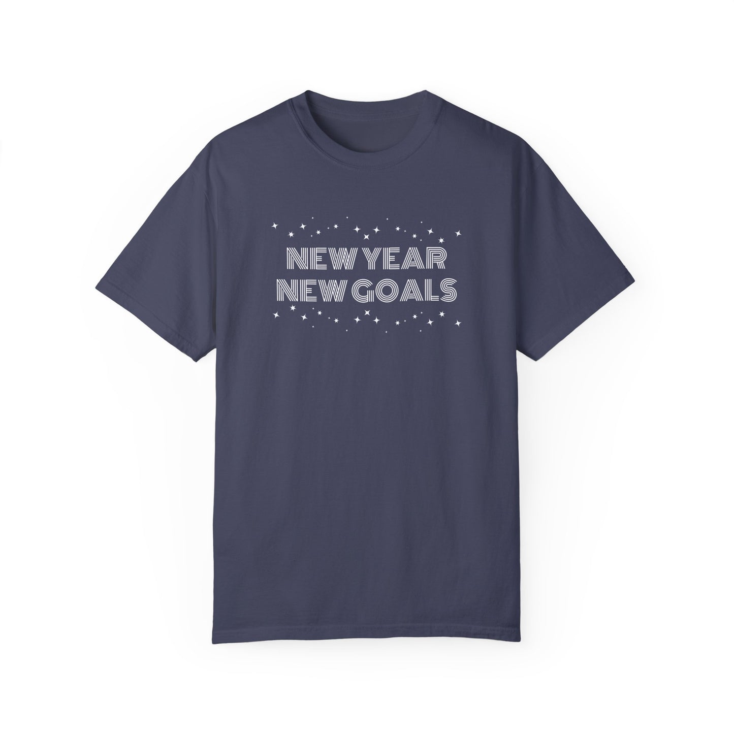 New Year New Goals Unisex T-shirt, Mens Womens Tee Shirt, Simple Lettering, Holiday Gift, New Year Resolution Top
