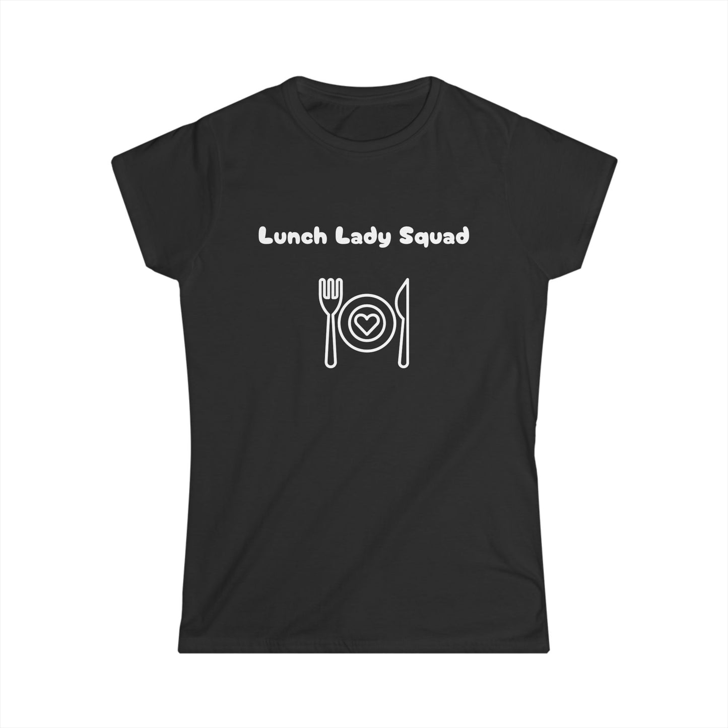 "Lunch Lady Squad" white, Women's Softstyle Tee