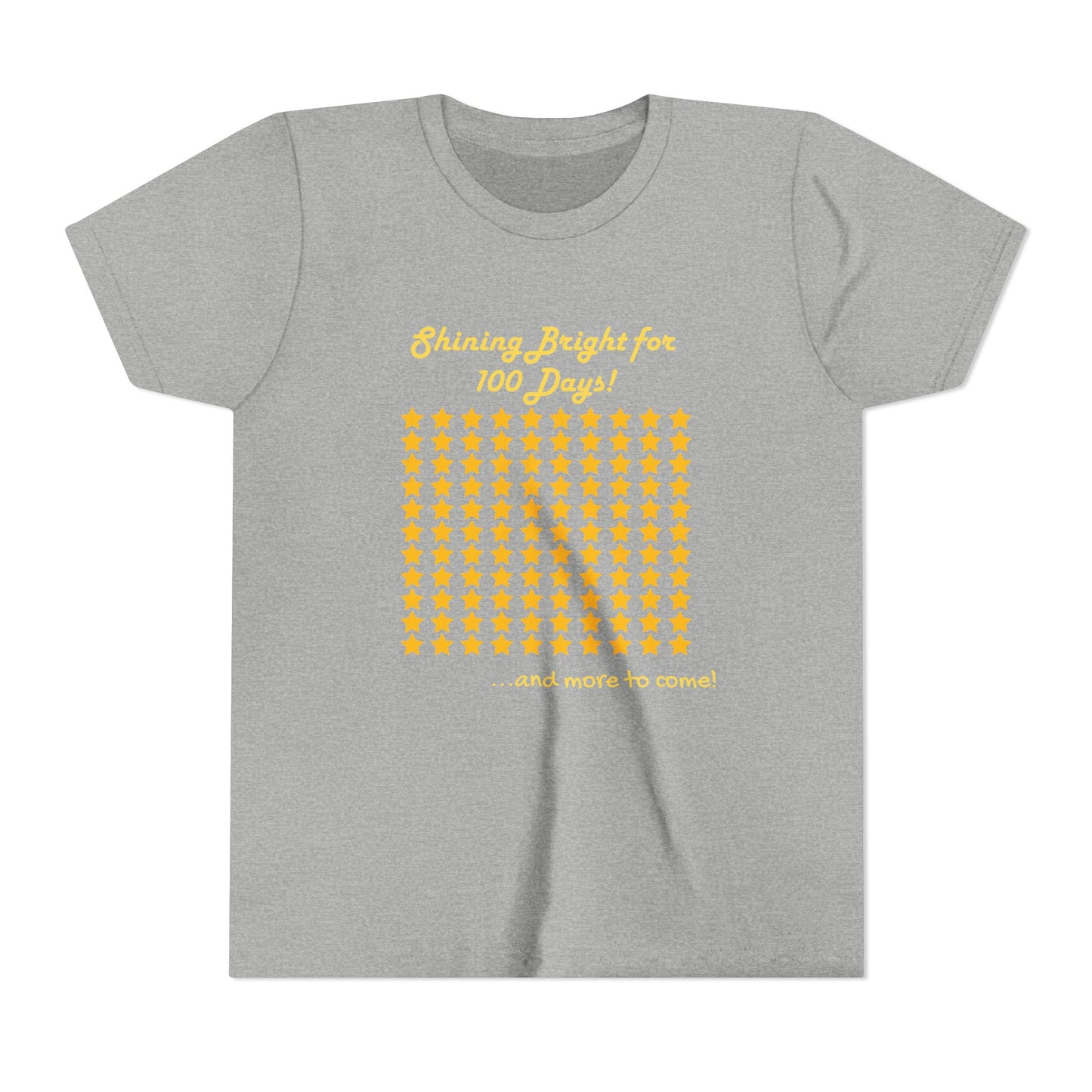Youth Tee, Shinning Bright for 100 Days, and more to come, Kids Tshirt, Children Shirt, Star Design, Positive Vibes, Youth Clothing