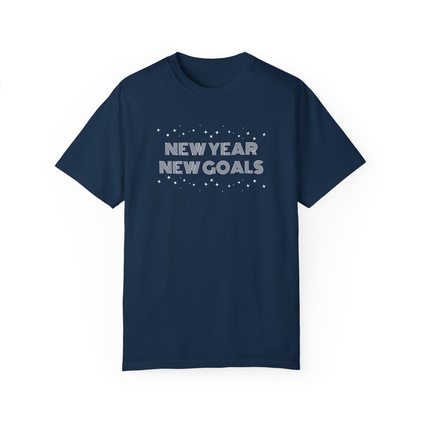New Year New Goals Unisex T-shirt, Mens Womens Tee Shirt, Simple Lettering, Holiday Gift, New Year Resolution Top