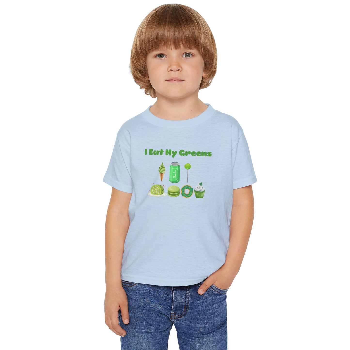 Cute Toddler T-Shirt with 'I Eat My Greens' Design, Fun Kids Apparel, Healthy Living Gift, Summer Wear, Playdate Outfit