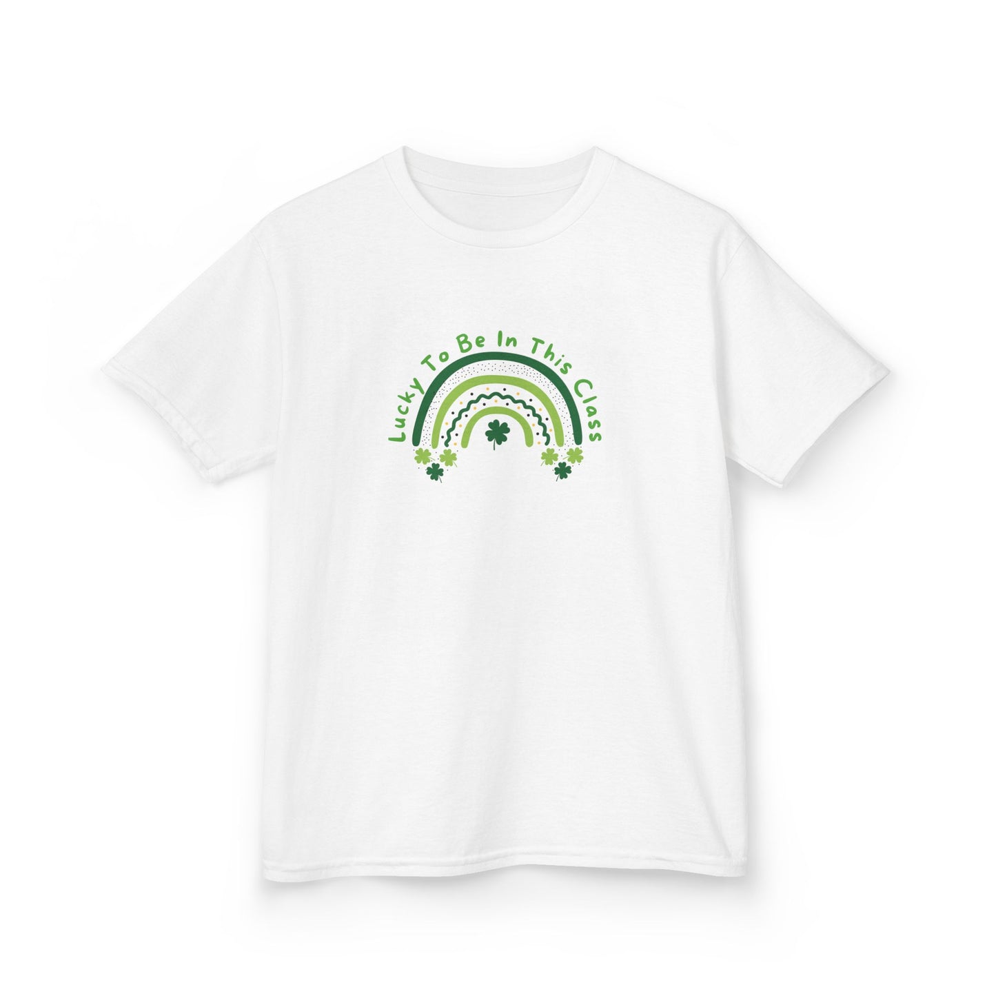 Kids Tee, Lucky to be in this class St Patrick's Day t shirt, green rainbow, youth shirt, children's clothing, holiday shirt, school shirt,