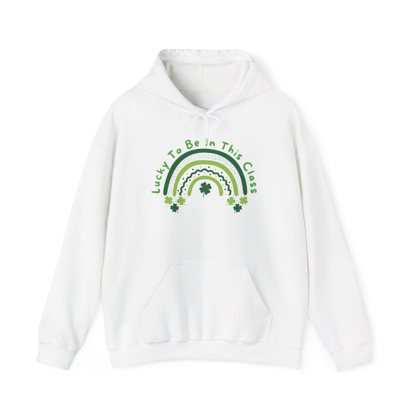 Personalized Lucky to be in this class Hoodie, Green Rainbow, School Hooded Sweatshirt, Customizable Teacher Gift, Grateful School Apparel,