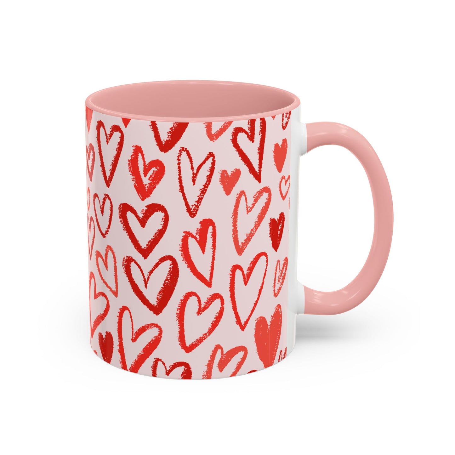Coffee Mug Valentine's Day Hearts All Over Print 11, 15oz