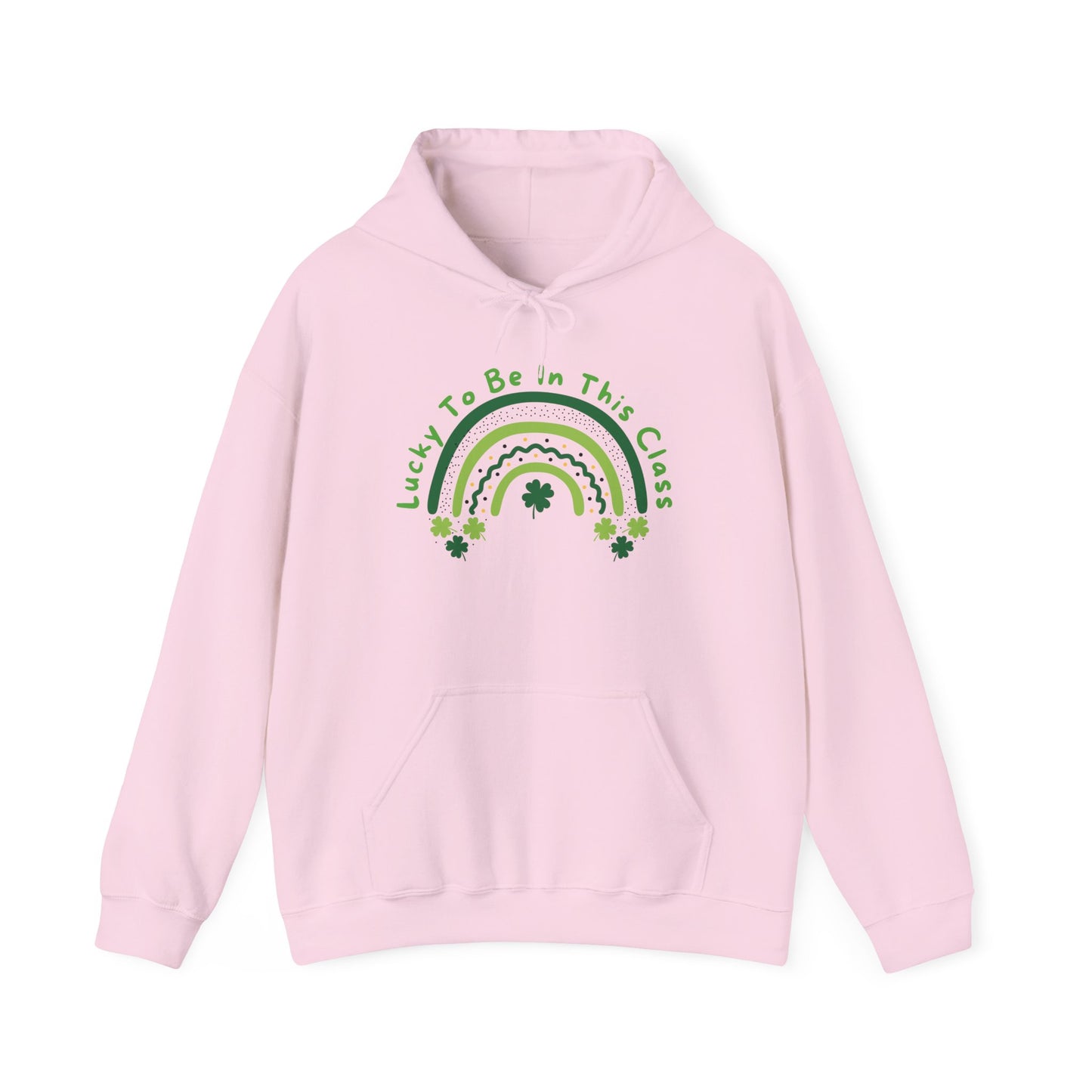 Personalized Lucky to be in this class Hoodie, Green Rainbow, School Hooded Sweatshirt, Customizable Teacher Gift, Grateful School Apparel,