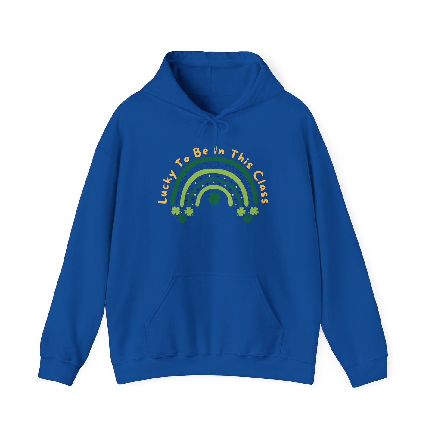 Personalized Lucky to be in this class Hoodie, Green Rainbow, School Hooded Sweatshirt, Customizable Teacher Gift, Grateful School Apparel,