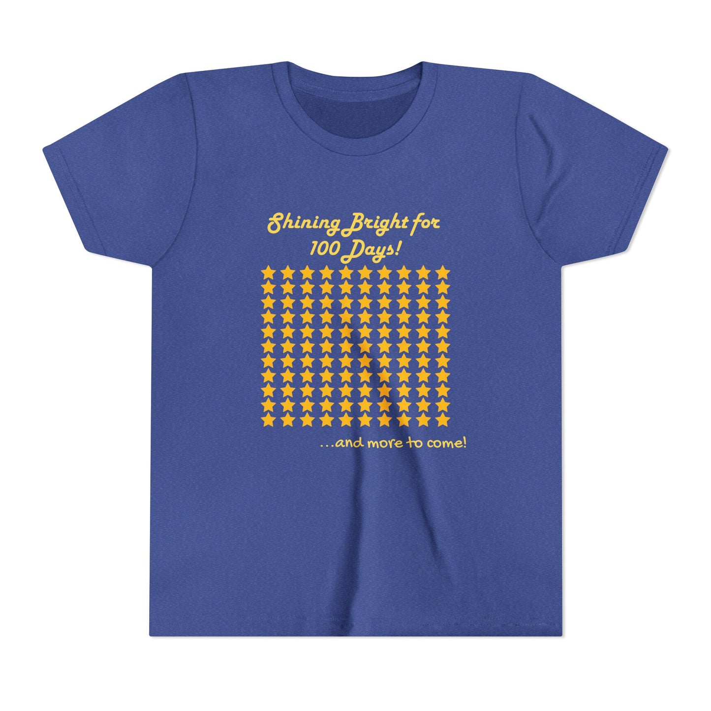 Youth Tee, Shinning Bright for 100 Days, and more to come, Kids Tshirt, Children Shirt, Star Design, Positive Vibes, Youth Clothing