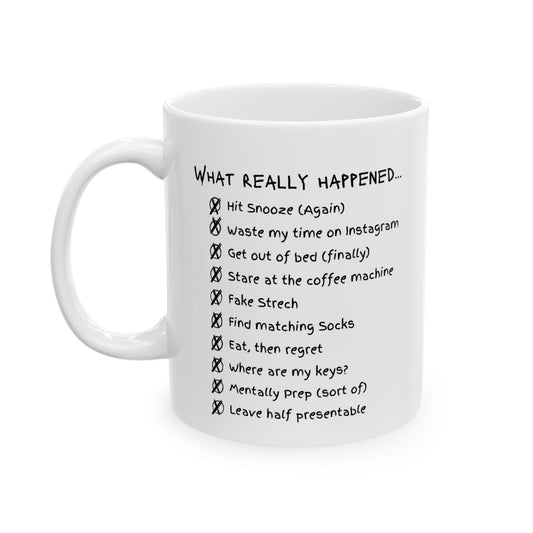 "My Productive, And Actual Morning Checklist" Ceramic Mug, (11oz, 15oz)
