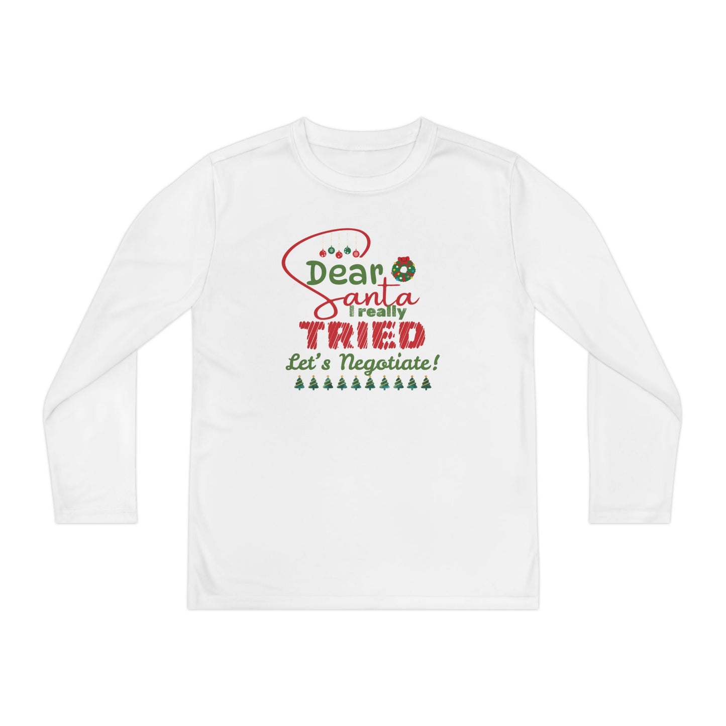 Christmas Youth Long Sleeve Tee, Dear Santa I Really Tried Funny Holiday Shirt, Kids Negotiation Gift, Santa Claus Letter, Holiday Apparel,