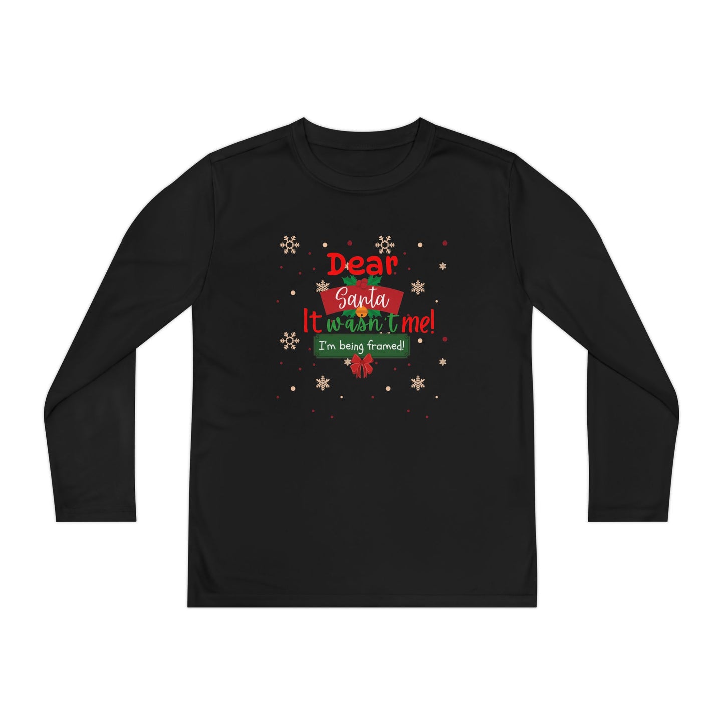 Christmas Long Sleeve Tee, Funny Santa Quote Shirt, Holiday Humor Apparel, Kids Xmas Gift Top, Festive Youth Tee, Long-Sleeve
