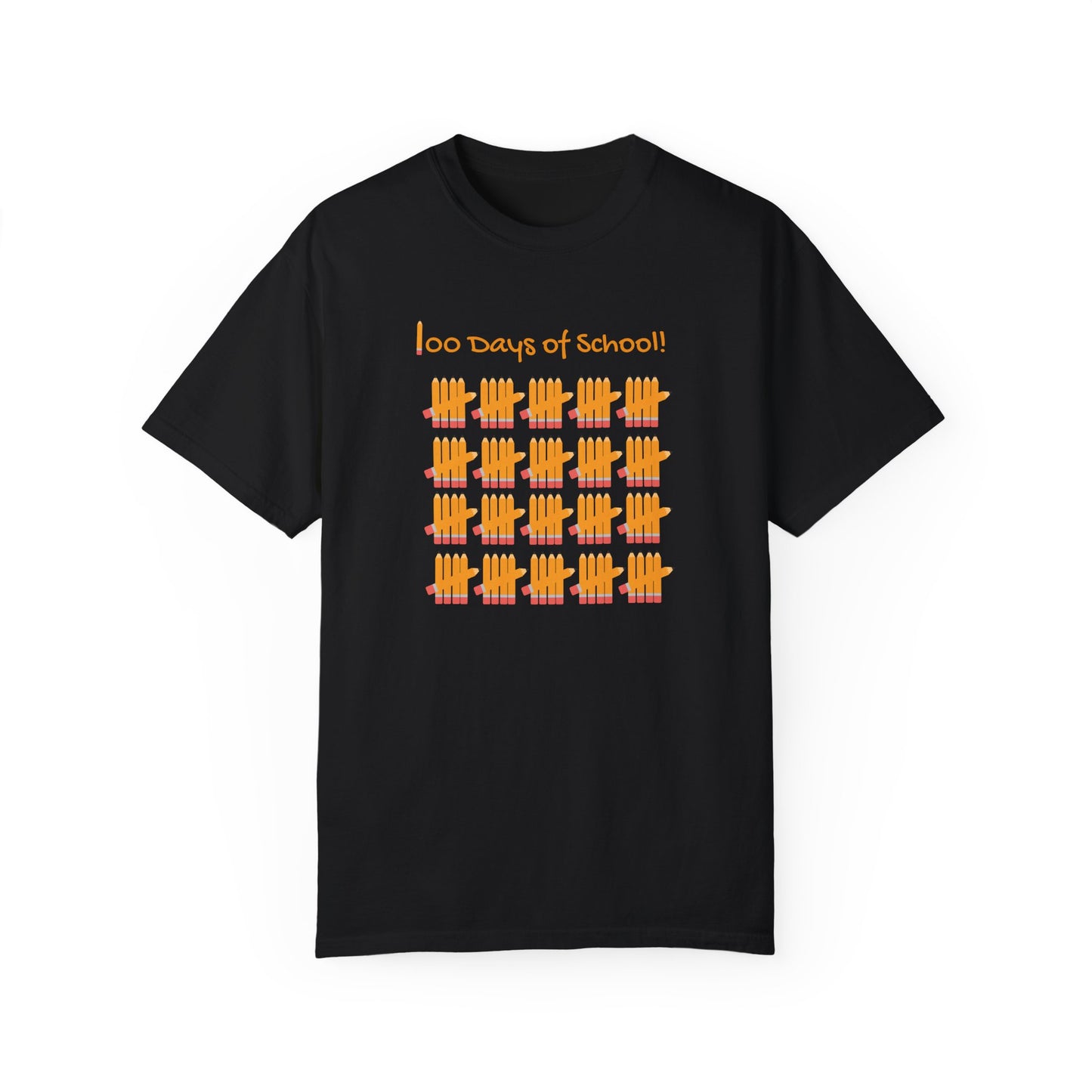 100 Days of School Unisex Garment-Dyed T-shirt, Pencil Tally Marks, Countdown to Summer, Teacher Gift, Student Shirt