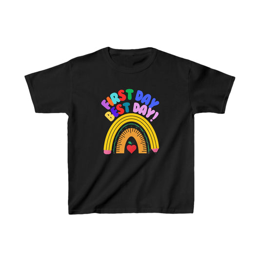 "First Day, Best Day!" Kids Heavy Cotton™ Tee