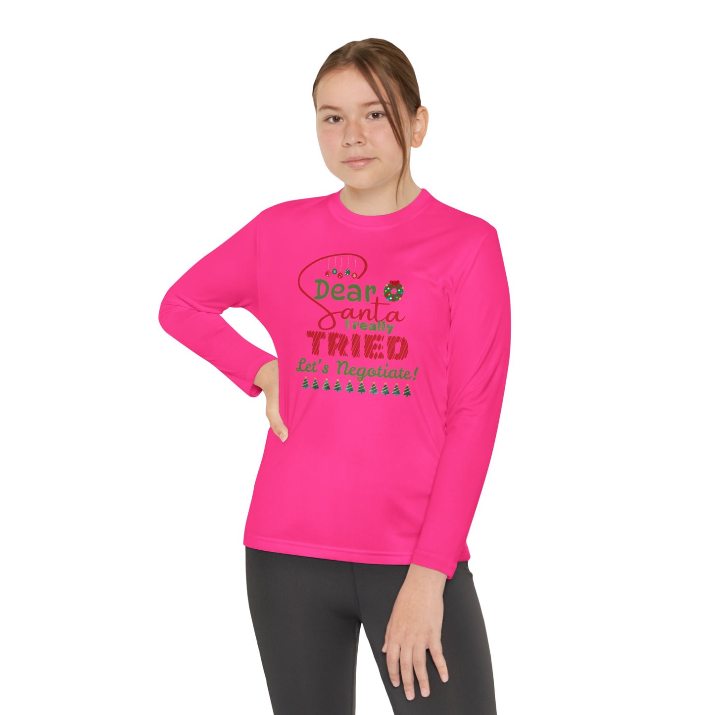 Christmas Youth Long Sleeve Tee, Dear Santa I Really Tried Funny Holiday Shirt, Kids Negotiation Gift, Santa Claus Letter, Holiday Apparel,