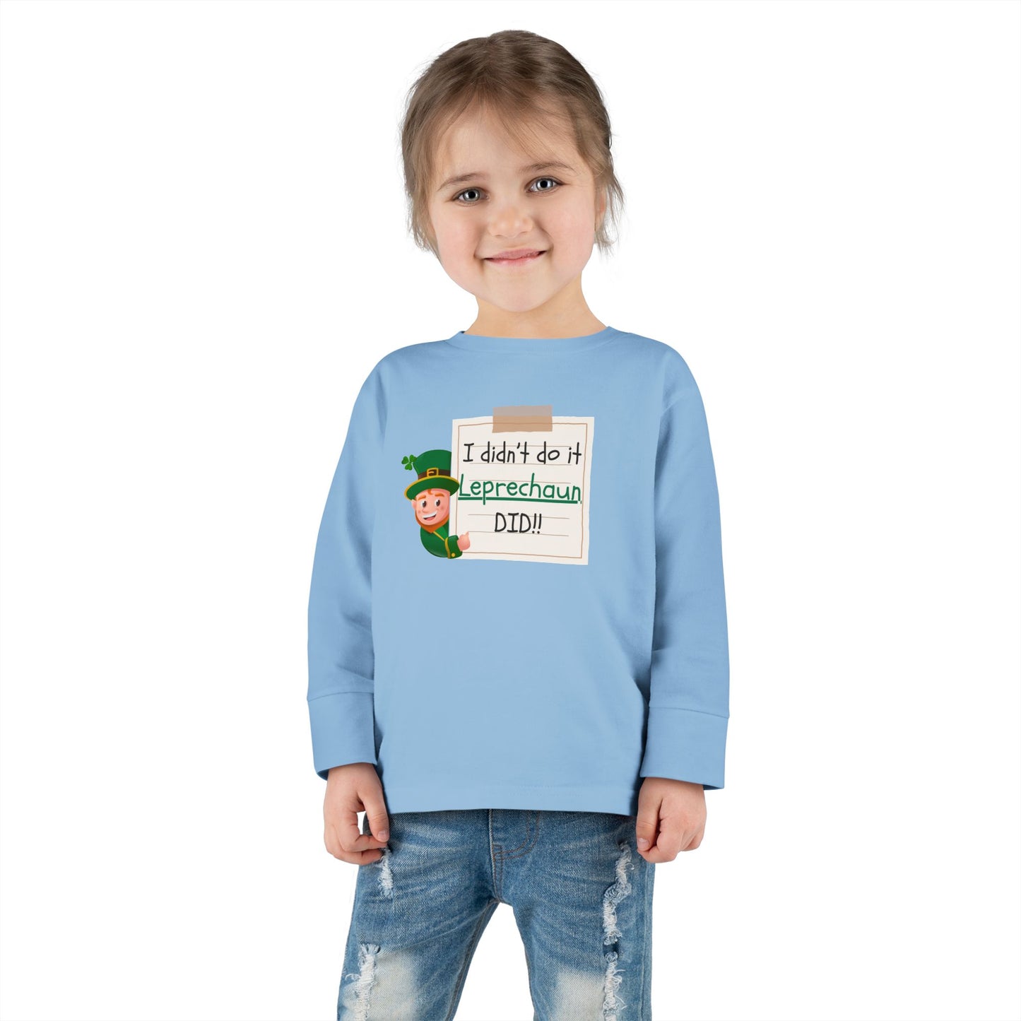Toddler Tee, St. Patrick's Day Shirt, Leprechaun Did It, Long Sleeve Tee, Kids Irish Shirt, Funny Toddler Gift, Unisex Toddler Top, Irish