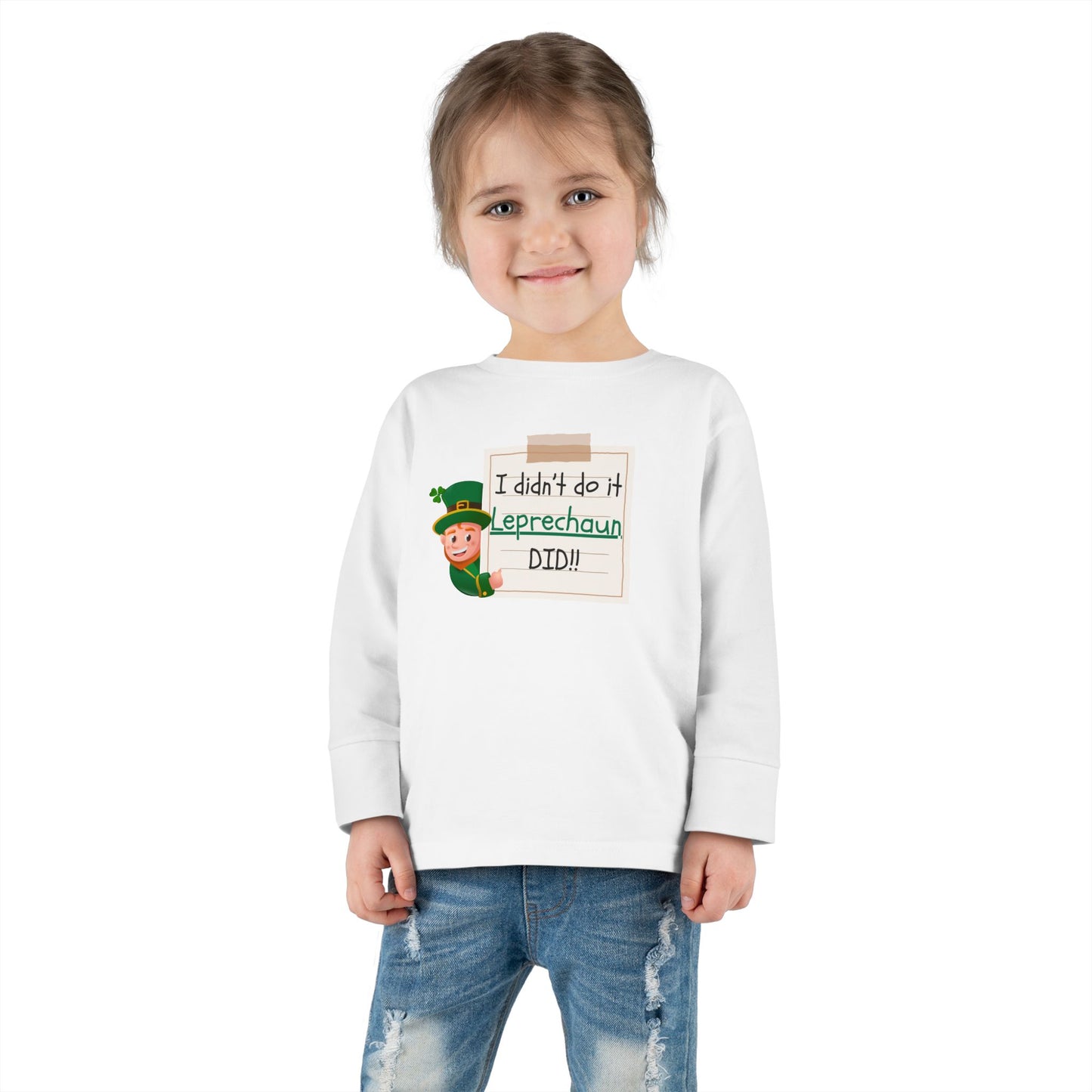 Toddler Tee, St. Patrick's Day Shirt, Leprechaun Did It, Long Sleeve Tee, Kids Irish Shirt, Funny Toddler Gift, Unisex Toddler Top, Irish