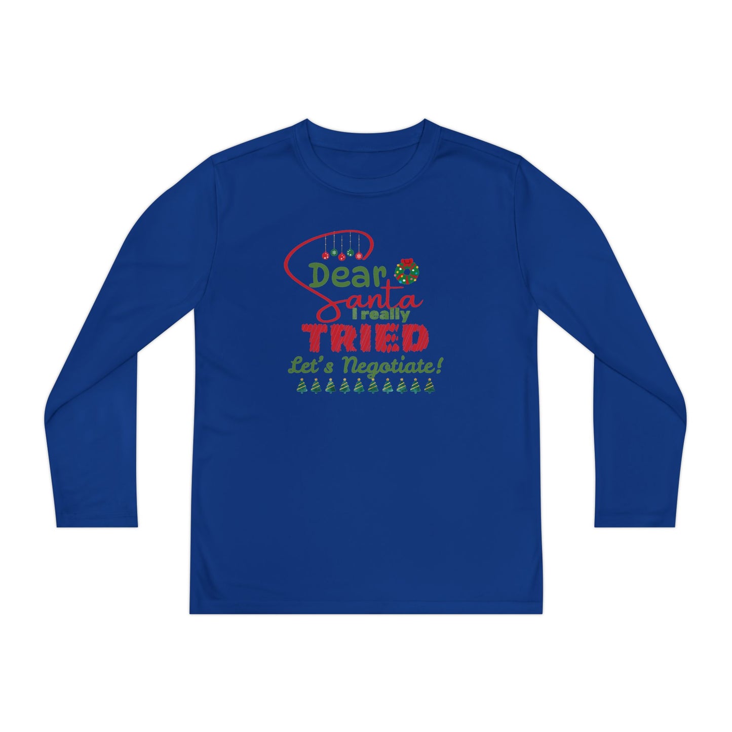 Christmas Youth Long Sleeve Tee, Dear Santa I Really Tried Funny Holiday Shirt, Kids Negotiation Gift, Santa Claus Letter, Holiday Apparel,