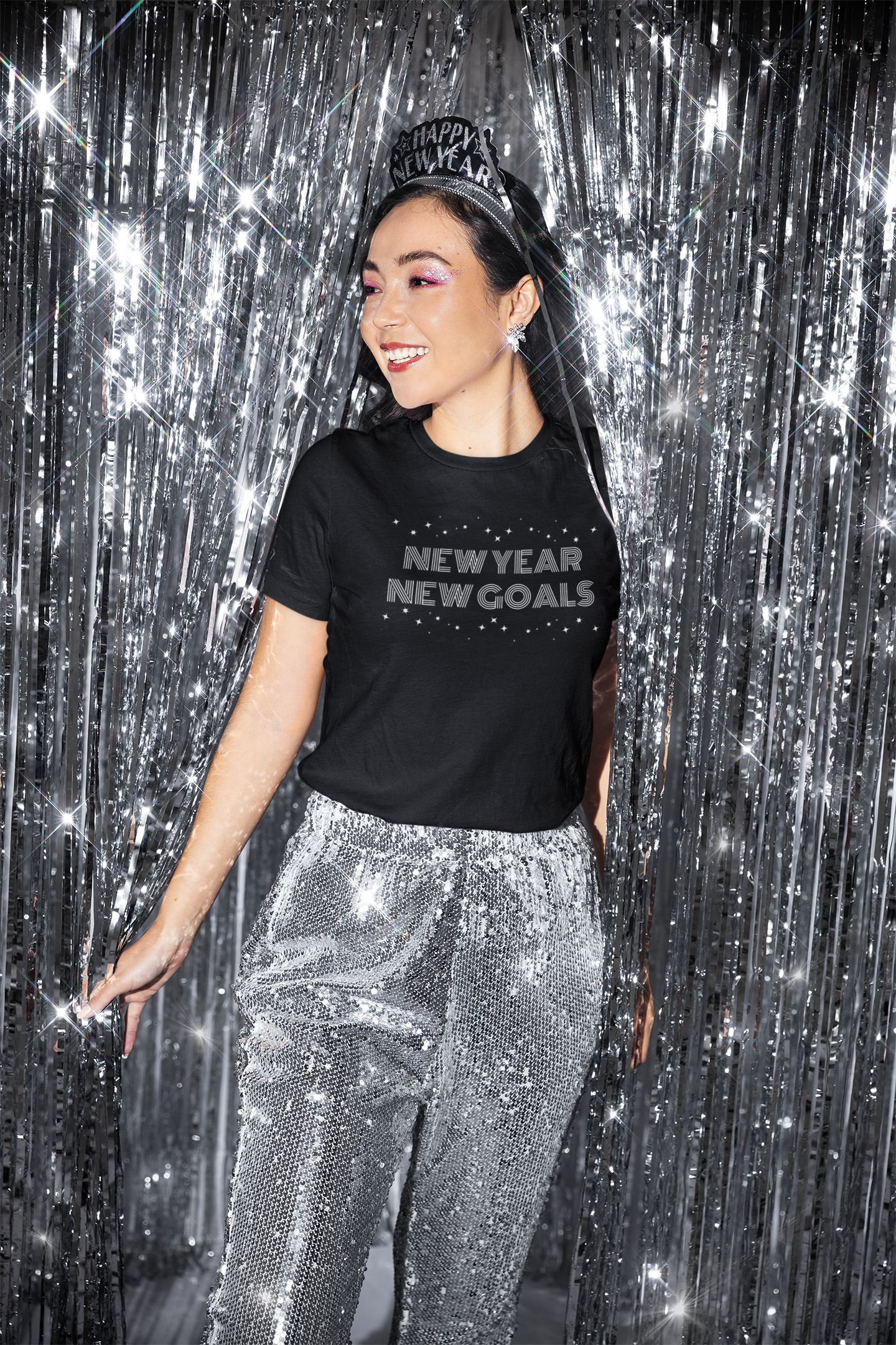 New Year New Goals Unisex T-shirt, Mens Womens Tee Shirt, Simple Lettering, Holiday Gift, New Year Resolution Top