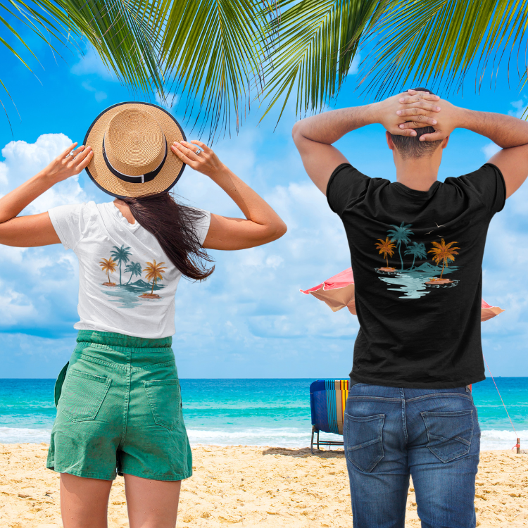 Tropical Island Unisex T-Shirt, Relaxed Fit Beachwear, Summer Vibes, Vacation Essential, Gift for Nature Lovers