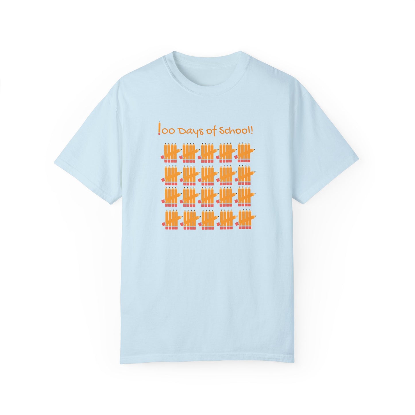 100 Days of School Unisex Garment-Dyed T-shirt, Pencil Tally Marks, Countdown to Summer, Teacher Gift, Student Shirt