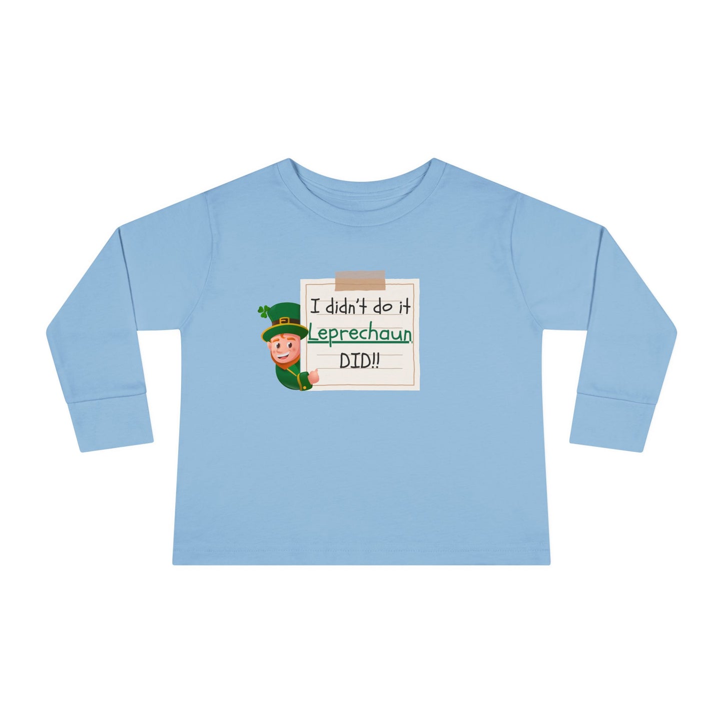 Toddler Tee, St. Patrick's Day Shirt, Leprechaun Did It, Long Sleeve Tee, Kids Irish Shirt, Funny Toddler Gift, Unisex Toddler Top, Irish