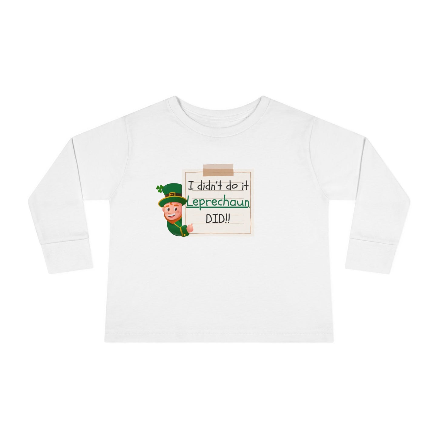 Toddler Tee, St. Patrick's Day Shirt, Leprechaun Did It, Long Sleeve Tee, Kids Irish Shirt, Funny Toddler Gift, Unisex Toddler Top, Irish