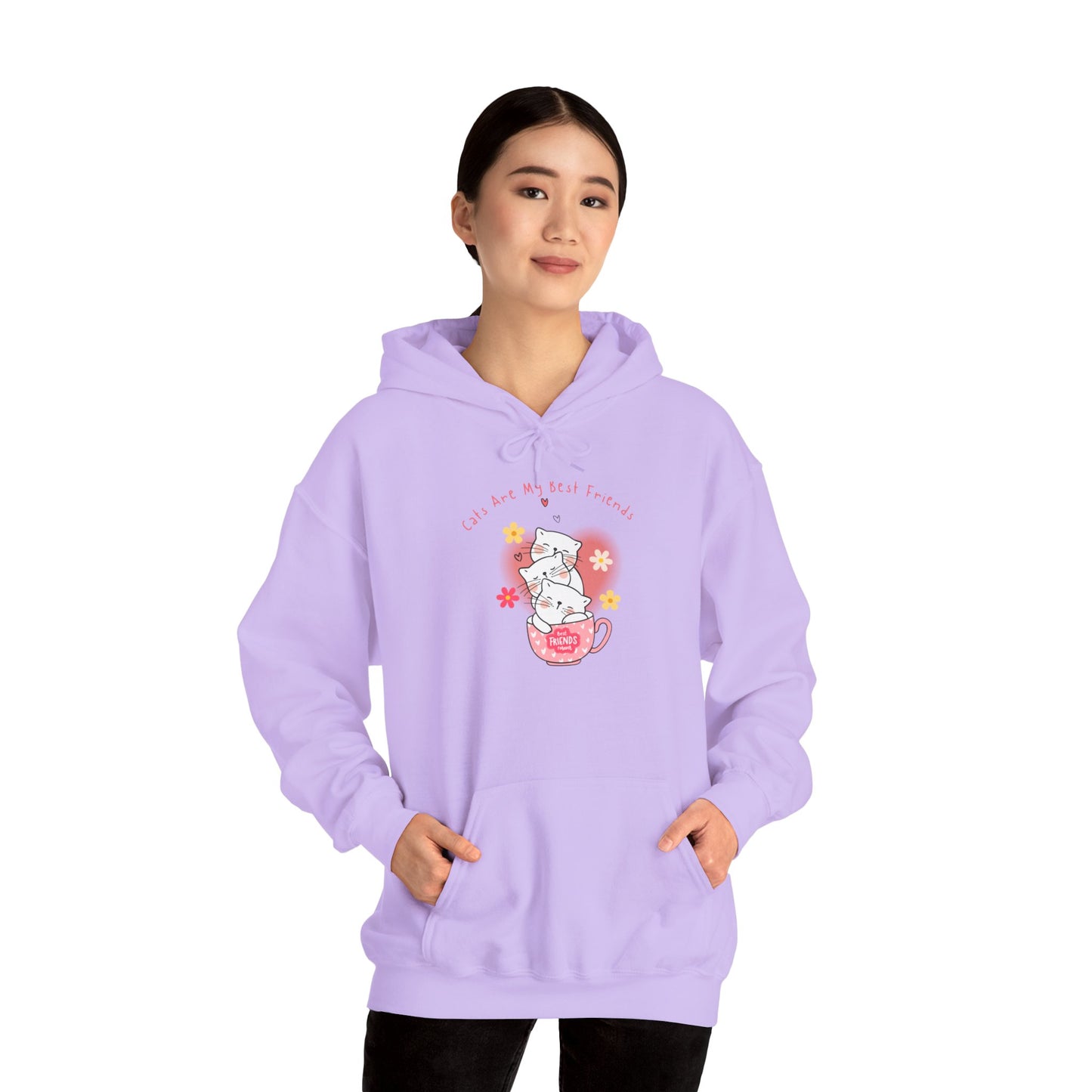 "Cats Are My Best Friends" Hooded Sweatshirt