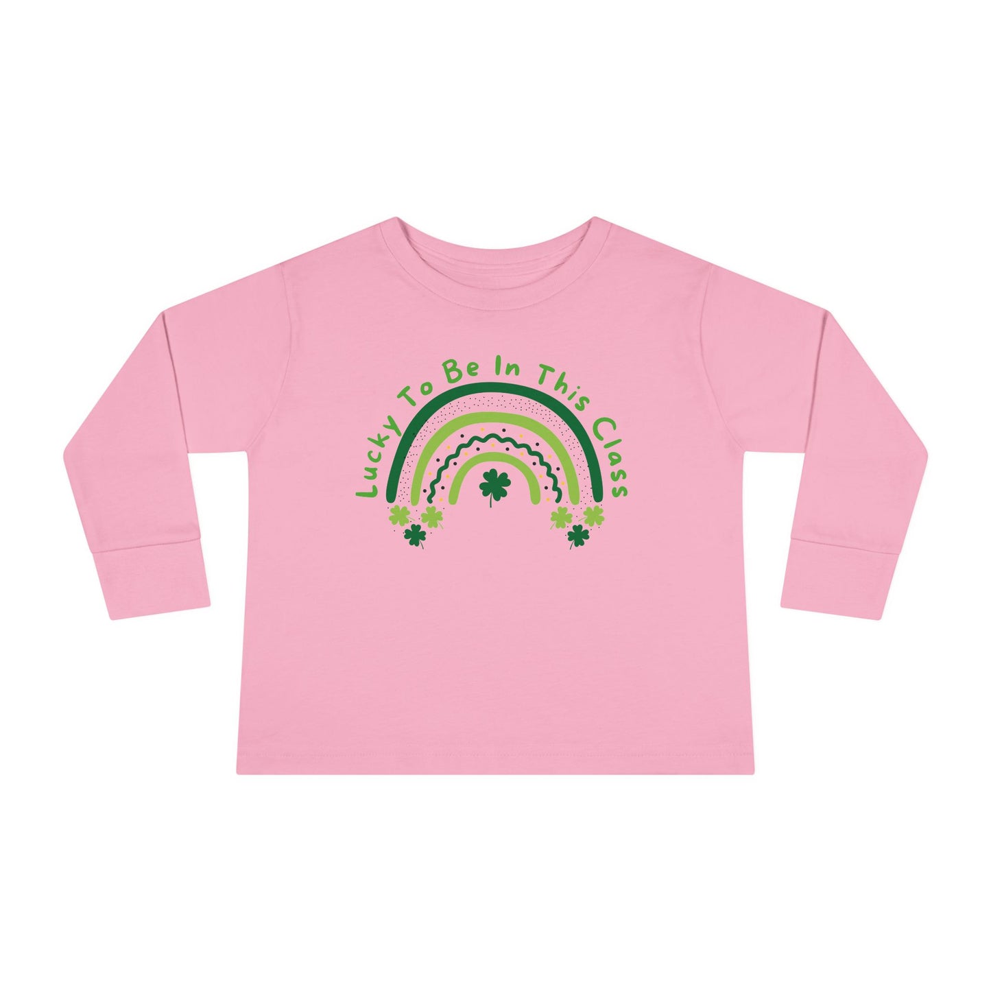 Toddler Long Sleeve Tee, Lucky to be in this class, green rainbow, st patrick's day, Kids St. Paddy's Day Shirt, Irish Pride Child Top,